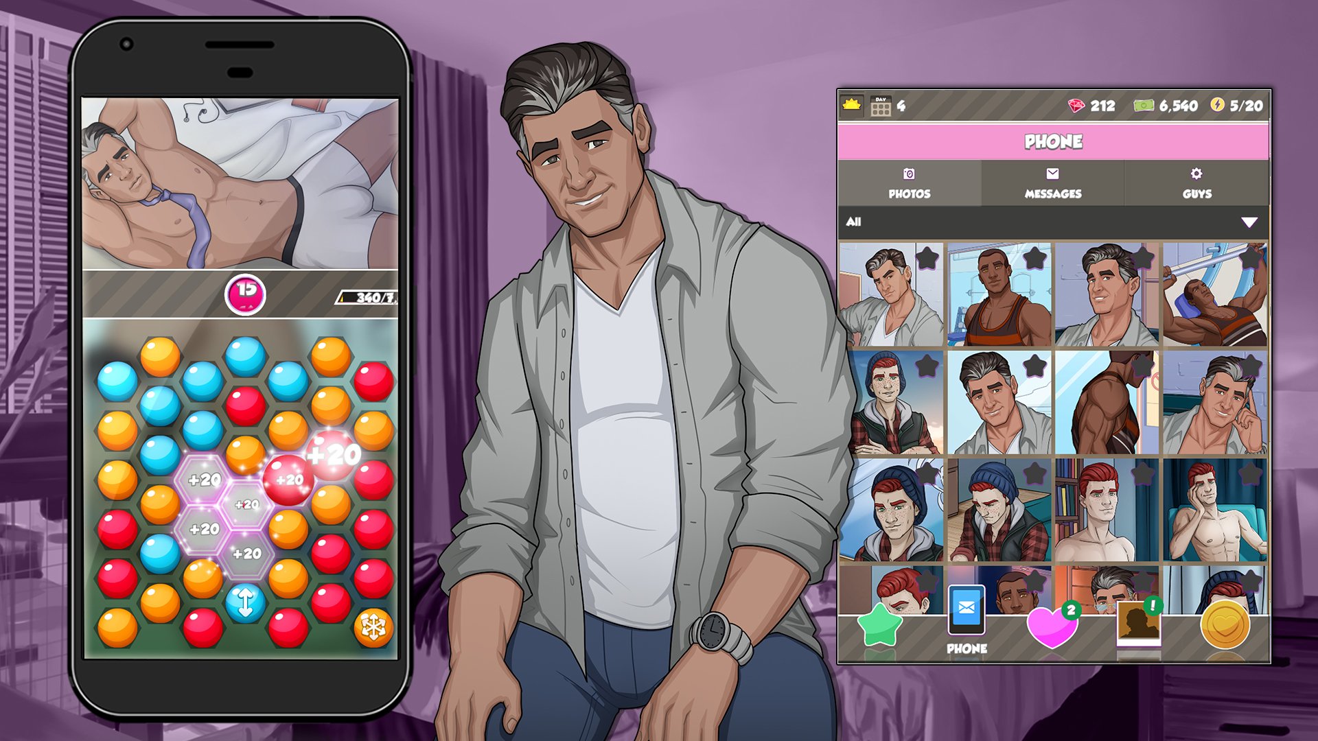 Gay Porn Puzzle - Booty Calls: Men at Work - Puzzle Sex Game | Nutaku