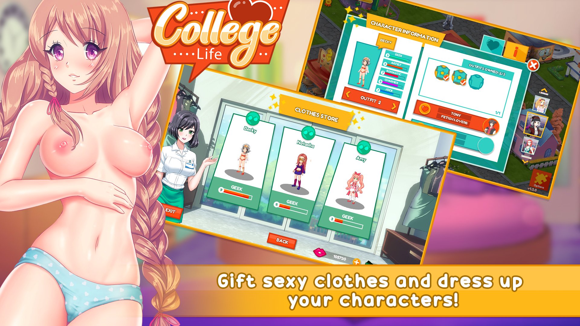 College Play Game - College Life - Dating Sim Sex Game with APK file | Nutaku