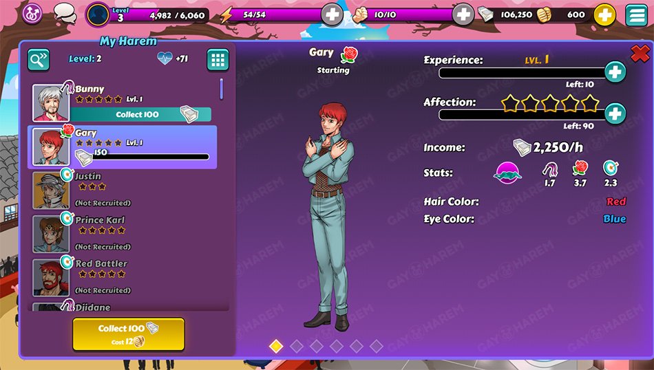 Play action-adventure Game - Gay Harem on Nutaku. action-adventure Game - G...