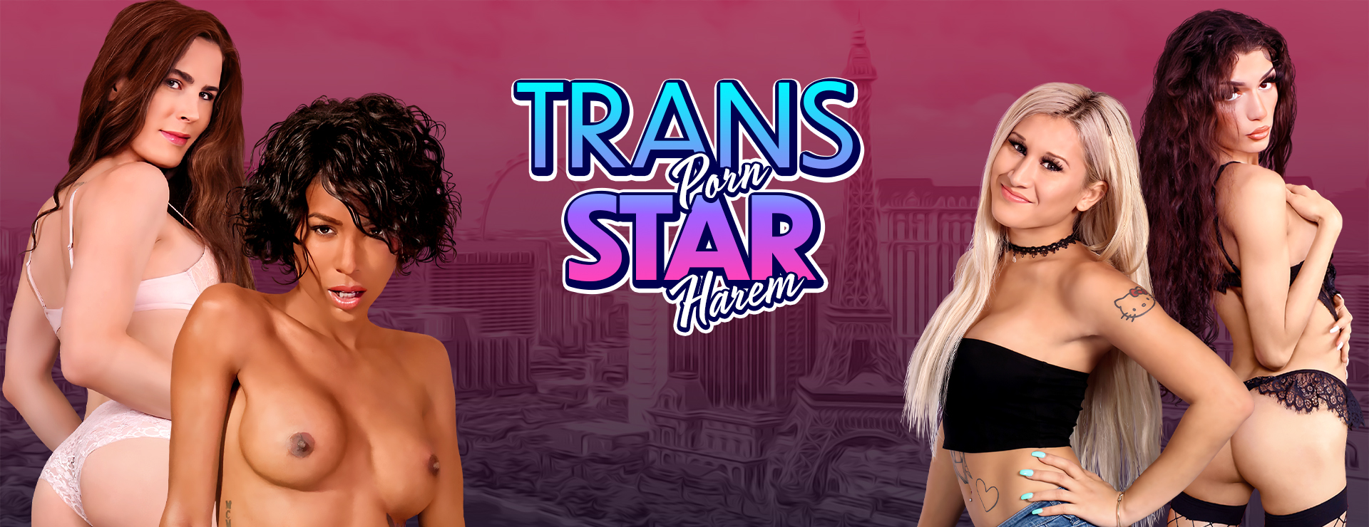 Trans Pornstar Harem . - Aventura Acción