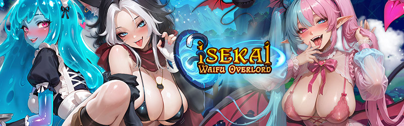 Isekai Waifu オーバーロードのロゴと女の子
